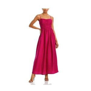 AQUA Crinkle Smocked Maxi Dress